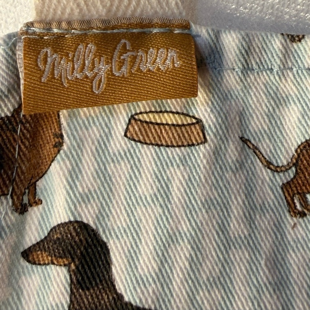 MILLIE GREEN  Dauchshund Kitchen Apron Excellent Condition - Picture 2 of 5